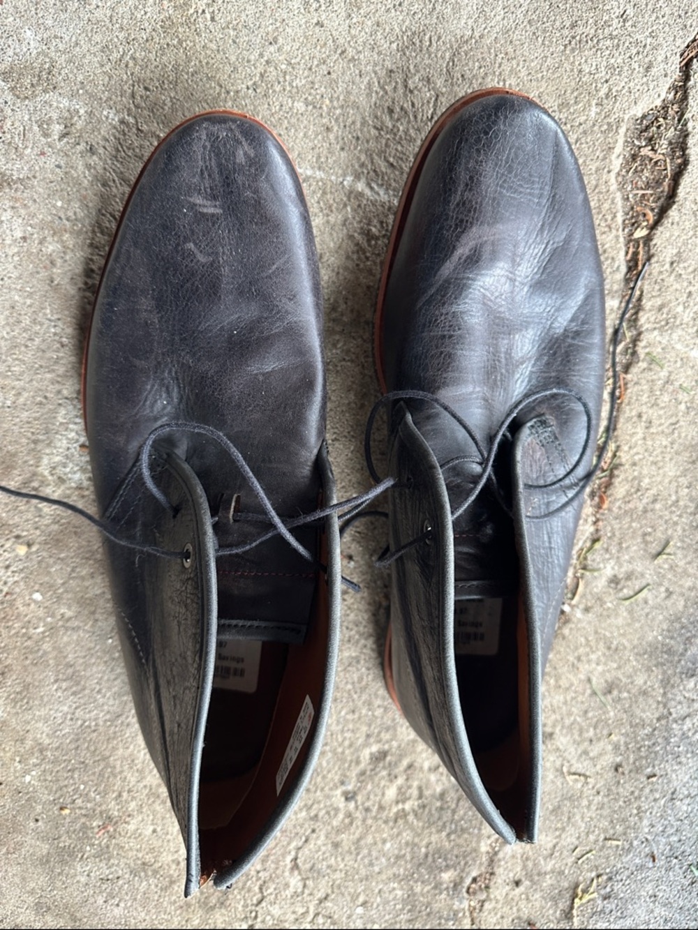 Timberland Black Leather Chukka Boots with Brown Trim - Picture 2 of 5